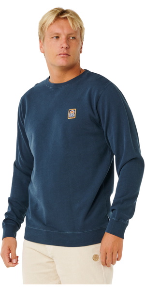 2026 Rip Curl Mens Pacific Rinse Patch Crew 0AMMFL - Dark Navy
